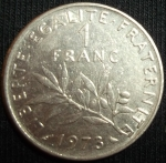 monedas de Europa - Francia -  1973 (Reverso)