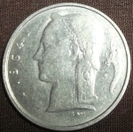 monedas de Europa - B�lgica -  1964 (Anverso)