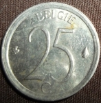 monedas de Europa - B�lgica -  1965 (Reverso)