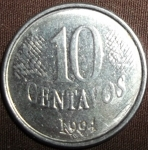 monedas de America - Brasil -  1994 (Reverso)