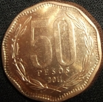 monedas de America - Chile -  2011 (Reverso)