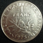 monedas de Europa - Francia -  1975 (Reverso)