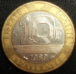 monedas de Europa - Francia -  1989 (Reverso)