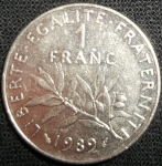monedas de Europa - Francia -  1989 (Reverso)