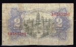 monedas de Europa - Espa�a -  Reverso de billete de 2 pesetas de República  Española