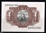 monedas de Europa - Espa�a -  Reverso de billete de 1 peseta del Banco de España