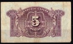 monedas de Europa - Espa�a -  Reverso de billete de 5 pesetas del Banco de España
