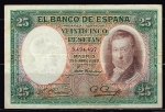monedas de Europa - Espa�a -  Anverso de billete de 25 pesetas del Banco de España