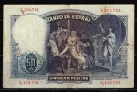 monedas de Europa - Espa�a -  Reverso de billete de 50 pesetas del Banco de España