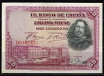monedas de Europa - Espa�a -  Anverso de billete de 50 pesetas del Banco de España