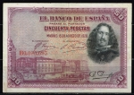 monedas de Europa - Espa�a -  Anverso de billete de 50 pesetas del Banco de España