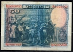 monedas de Europa - Espa�a -  Reverso de billete de 50 pesetas del Banco de España