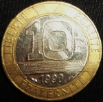 monedas de Europa - Francia -  1990 (Reverso)