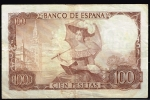 monedas de Europa - Espa�a -  Reverso de billete de 100 pesetas del Banco de España