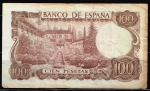 monedas de Europa - Espa�a -  Reverso de billete de 100 pesetas del Banco de España