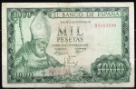 monedas de Europa - Espa�a -  Anverso de billete de 1.000 pesetas del Banco de España
