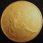 monedas de Europa - Italia -  1980 (Reverso)