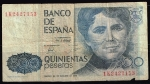 monedas de Europa - Espa�a -  Anverso de billete de 500 pesetas. 