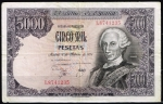monedas de Europa - Espa�a -  Anverso de billete de 5000 pesetas. 