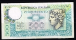 monedas de Europa - Italia -  Anverso de billete de 500 liras.