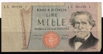 monedas de Europa - Italia -  Anverso de billete de 1000 liras.