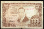 monedas de Europa - Espa�a -  Anverso billete de 100 pesetas.