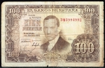 monedas de Europa - Espa�a -  Anverso billete de 100 pesetas.
