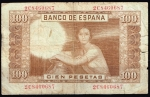 monedas de Europa - Espa�a -  Reverso billete de 100 pesetas.