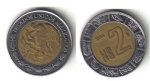 monedas de America - M�xico -  2Nuevos Pesos