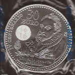 monedas de Europa - Espa�a -  30 euros. IV Centenario Miguel de Cervantes. Felipe VI y Letizia. reverso