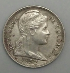 monedas de America - Colombia -  1952 error 1 centavo