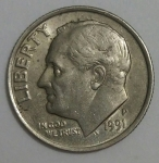 monedas de America - Estados Unidos -  1991 - P one dime