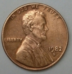monedas de America - Estados Unidos -  1982 - D one cent