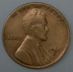 monedas de America - Estados Unidos -  1961 - D one cent