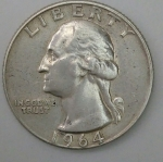 monedas de America - Estados Unidos -  1964 plata quarter dollar