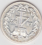 monedas de Europa - Reino Unido -  reina Victoria Regina (reverso)