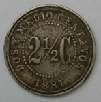 monedas de America - Colombia -  1881- 2 2/5 centavo