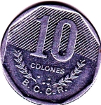 monedas de America - Costa Rica -  d reverso