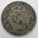 monedas de America - Colombia -  1914 plata 50 centavos