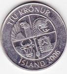 monedas de Europa - Islandia -  f anverso