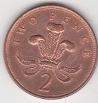 monedas de Europa - Reino Unido -  p reverso