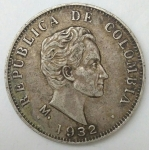 monedas de America - Colombia -  1932 plata 50 centavos