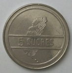 monedas de America - Ecuador -  1991 - 5 sucres