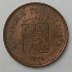 monedas de America - Venezuela -  1974 - 5 centavos