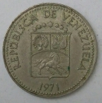 monedas de America - Venezuela -  1971- 5 centavos