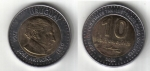 monedas de America - Uruguay -  10 Pesos