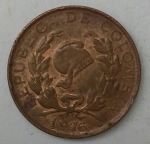 monedas de America - Colombia -  1976 error 1 centavo