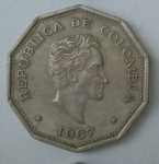 monedas de America - Colombia -  1967 - 1 peso