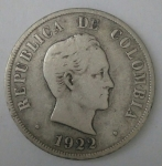 monedas de America - Colombia -  1922 plata 50 centavos