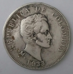 monedas de America - Colombia -  1933 plata 50 centavos